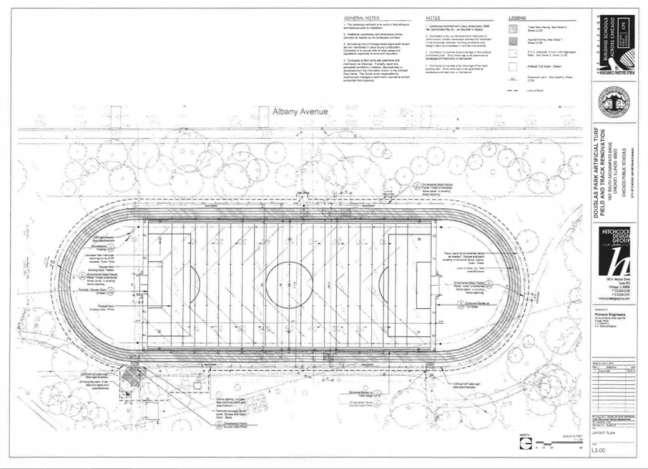 Site plan and specification for Douglas Park Athletic Field. Source: City of Chicago